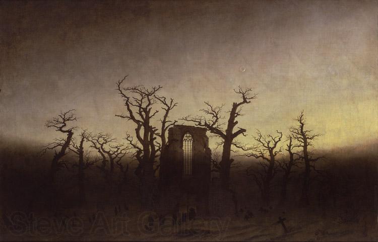 Caspar David Friedrich Abbey under Oak Trees (mk09) Spain oil painting art